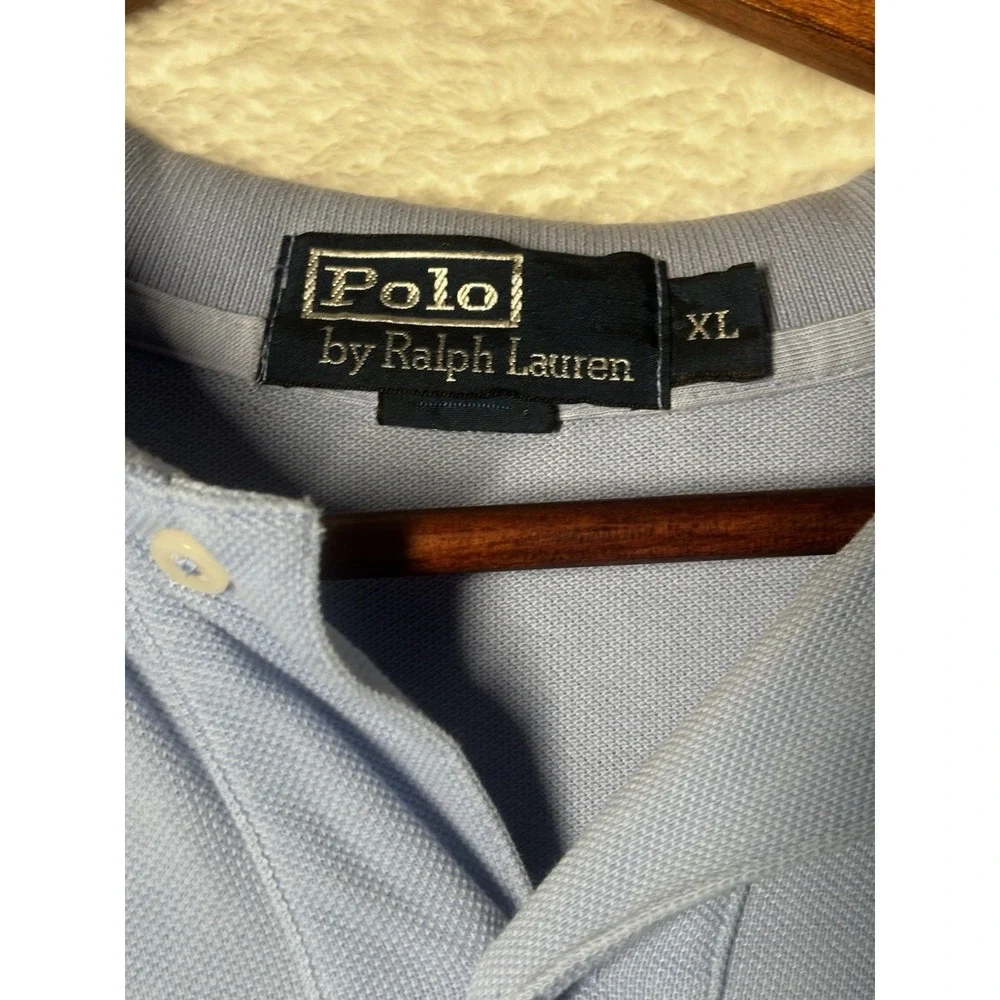Ralph Lauren Polo Shirt Men's XL Light Blue Yellow Pony‎ Golf Golfer Rugby